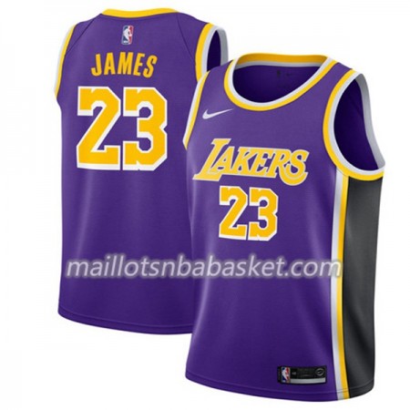 Maillot Homme Los Angeles Lakers Lebron James 23 2018-19 Nike Pourpre Swingman